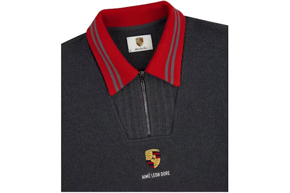 Aime Leon Dore x Porsche Jacquard Collar Quarter Zip Pullover Grey