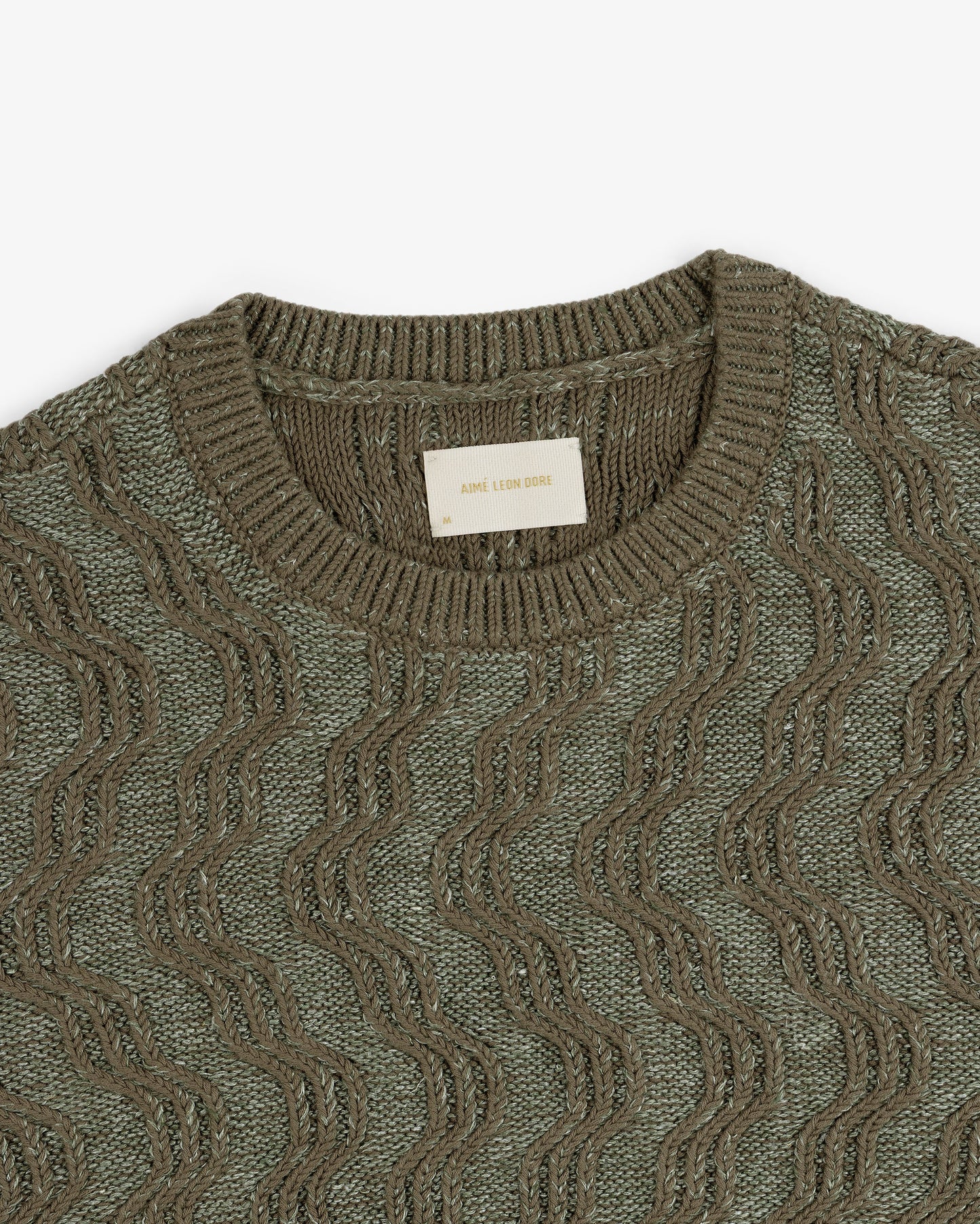 Aime Leon Dore Linen Blend Cable Knit Sweater